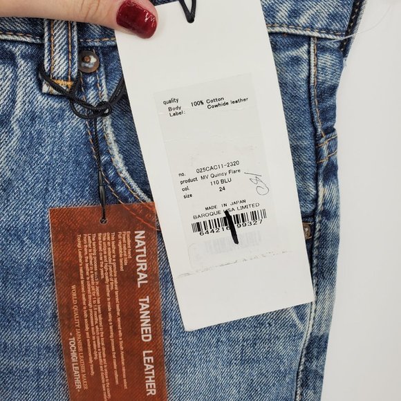 NWT Moussy Vintage Quincy Flare Blue Jean High Rise Size 24 - Picture 10 of 11